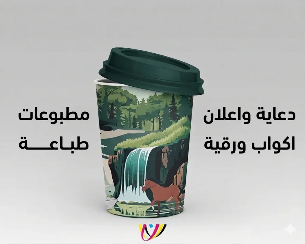 طباعة اكواب ورقية مطابع نهضة الطريق افضل مطابع الرياض